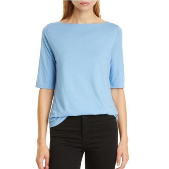 Nordstrom Signature Boatneck Elbow Sleeve Tee - Picture 1 of 5